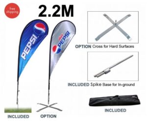 2.2m Tear drop Banner Print & Base Package